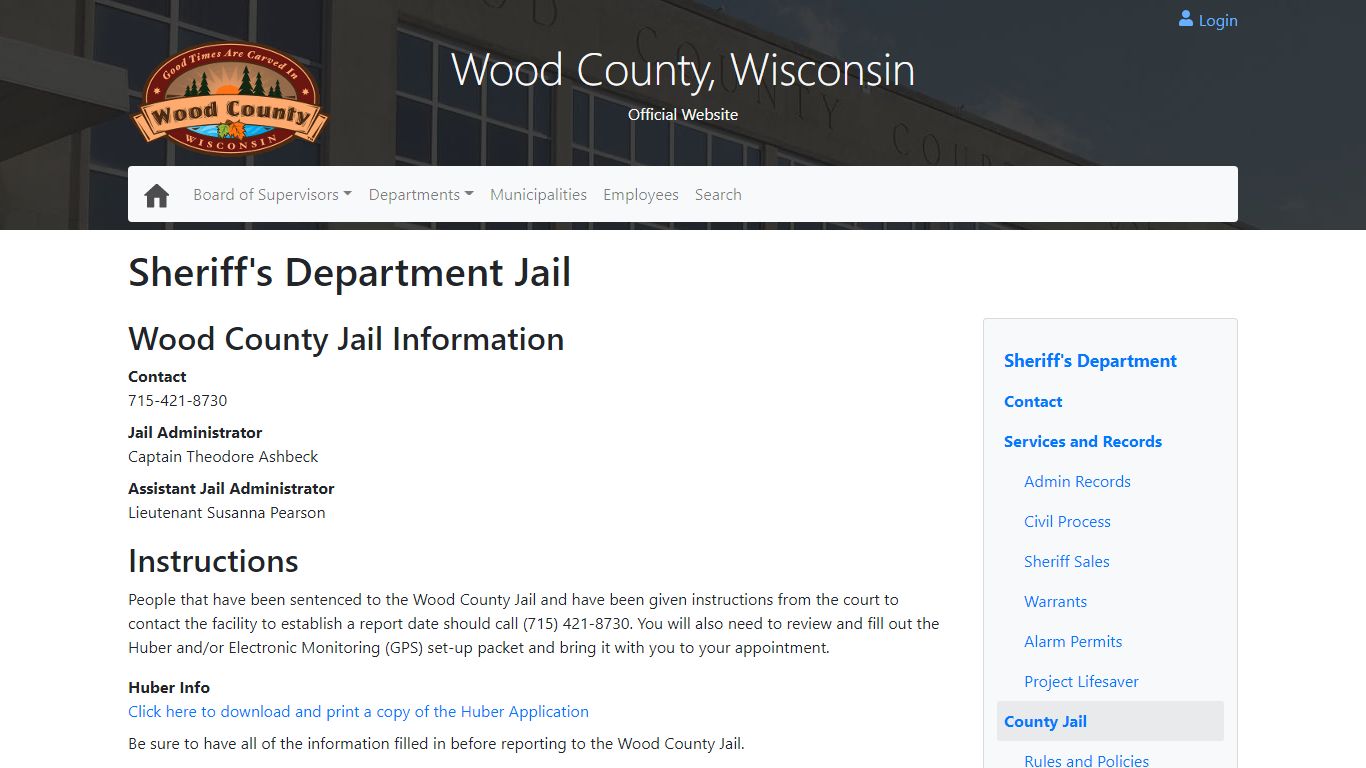 Sheriff's Department Jail - Wood County Wisconsin