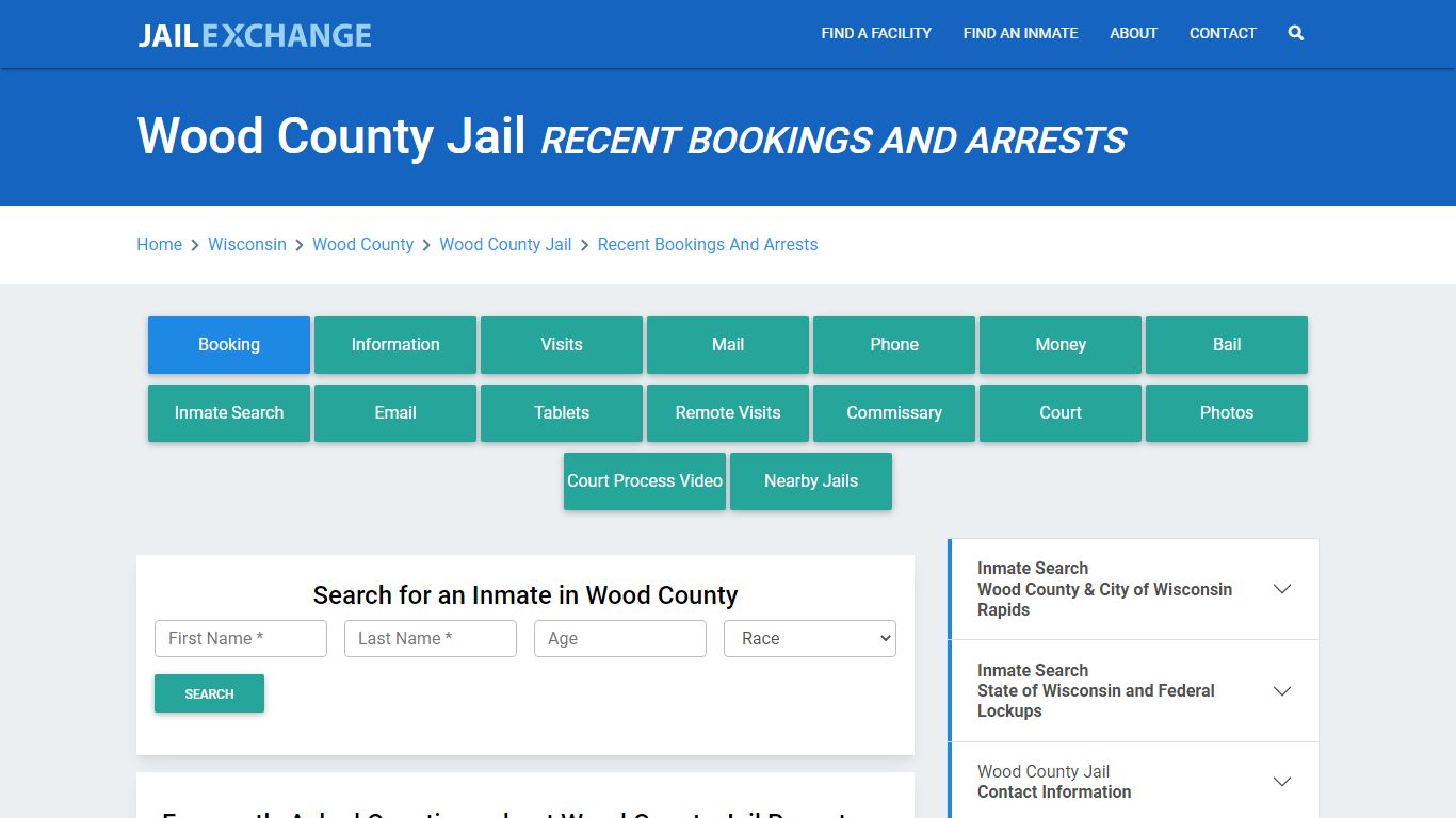 Wood County Jail Recent Bookings And Arrests - Jail Exchange