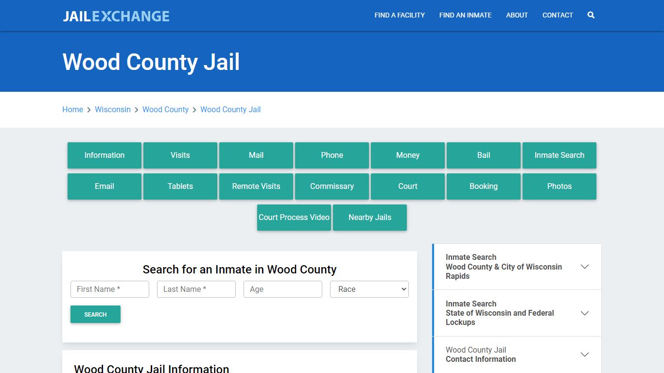 Wood County Jail Roster Lookup, WI, Inmate Search - Jail Exchange